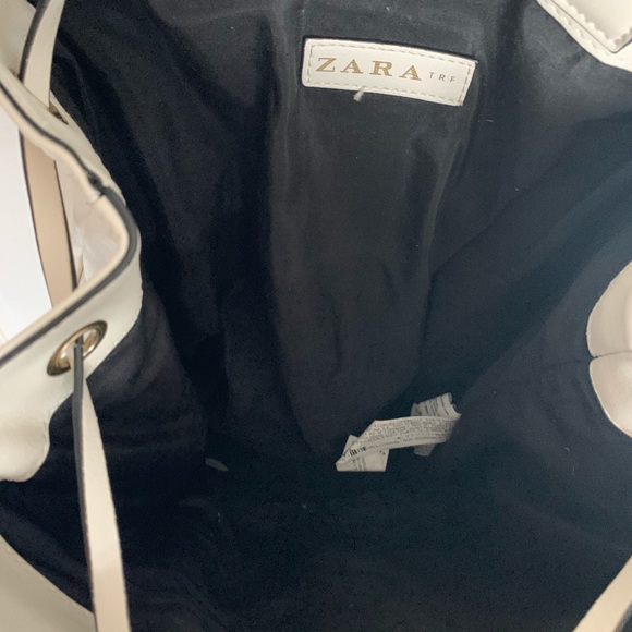 White Faux Leather Drawstring Backpack - Picture 9 of 9